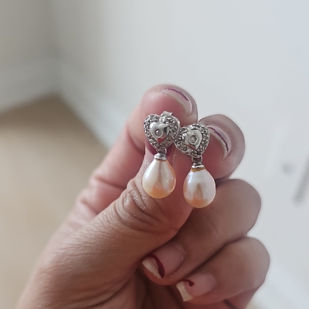 Elegant Silver and Pearl Drop Earrings
